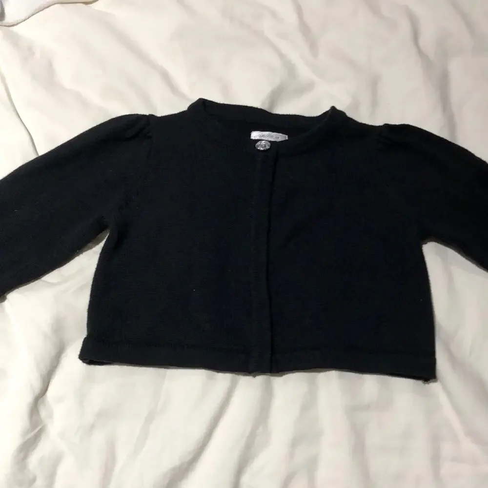 Gymboree 2t bling button black puff sleeve worn 1